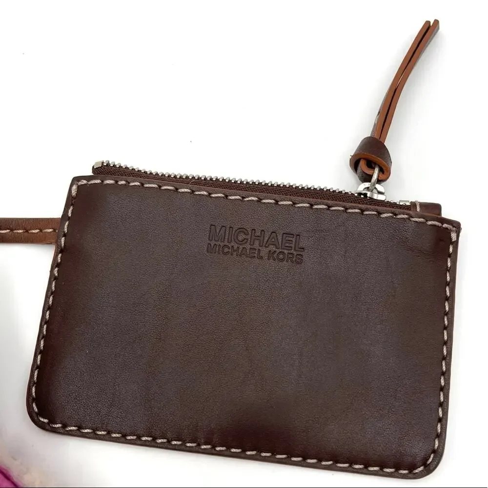 Michael Kors fuschia Suede authentic shearling  Shoulder MINI Bag leather handle